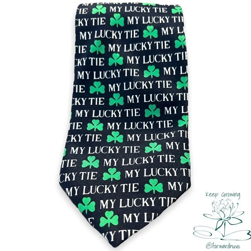 Parquet Men's Shamrock Clovers Neck Tie for St. Patrick's Day